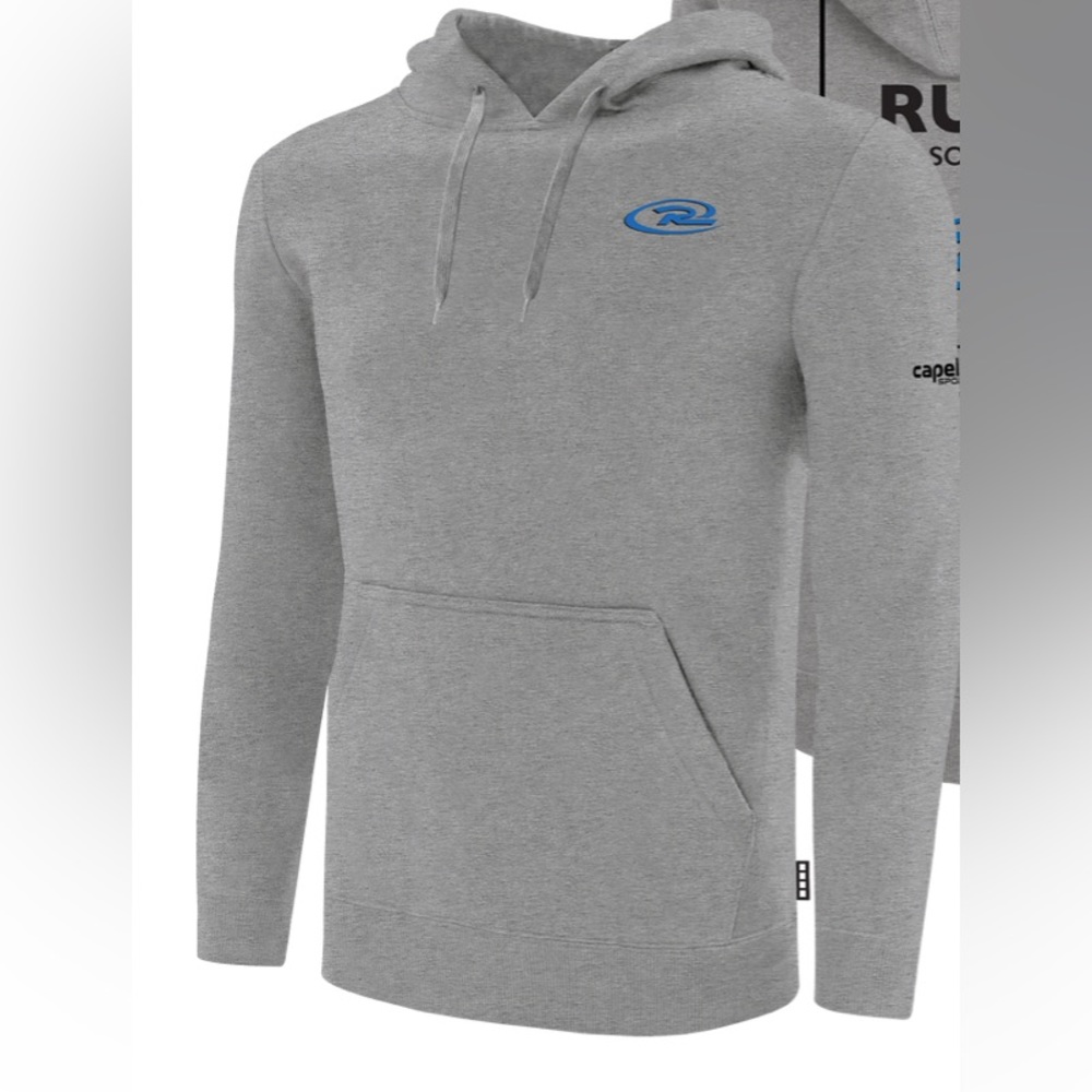 GATEWAY RUSH BASICS FLEECE HOODIE LOGO ON WEARERS LEFT CHEST LIGHT GREY
EUC